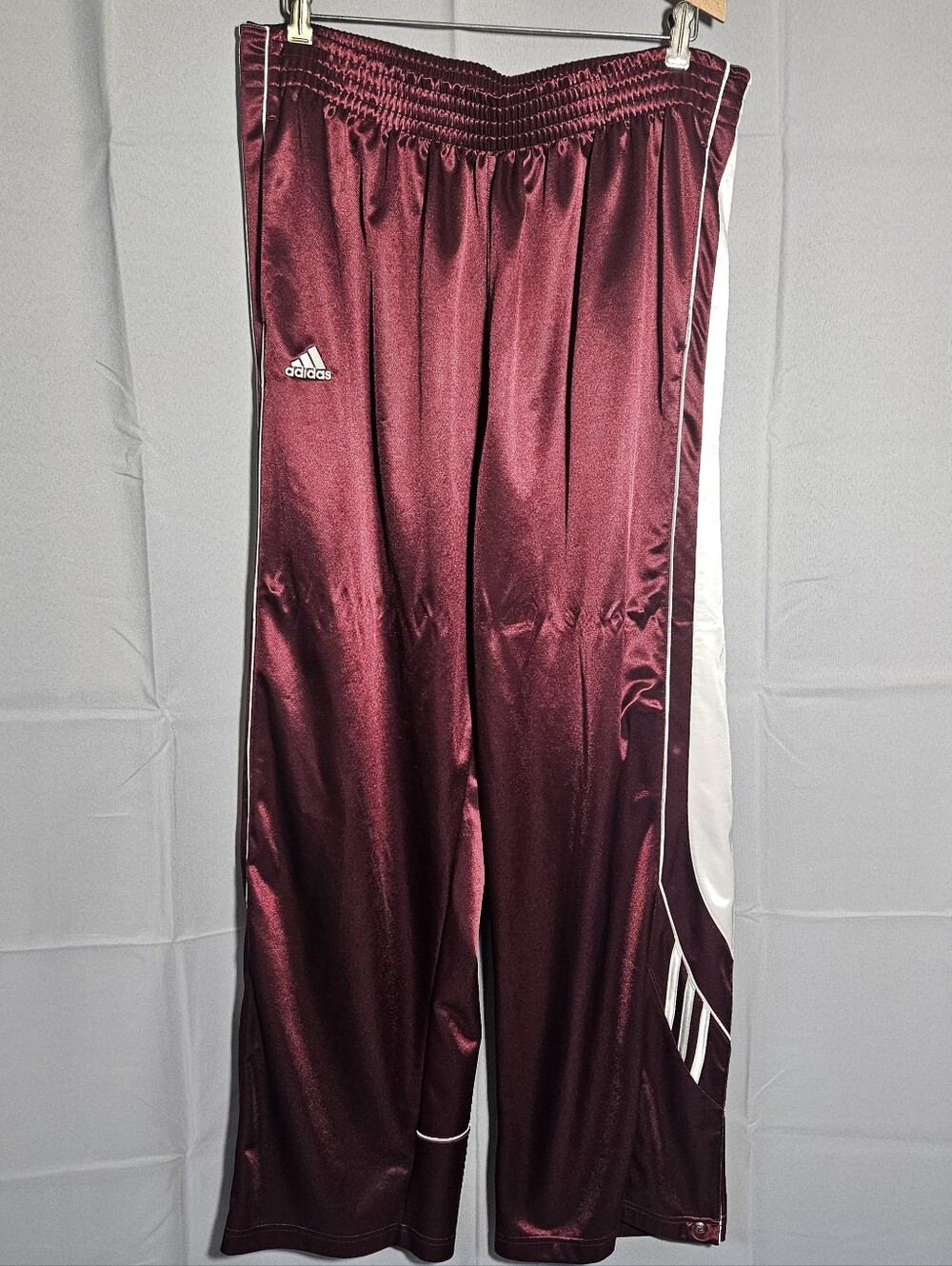 Adidas Tearaway Basketball Activewear Pants Maroon / White Y2K 2009 Clima365 XXL